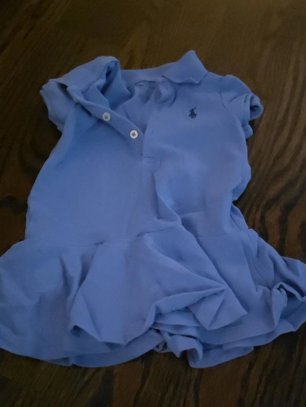 Ralph Lauren Girls' Periwinkle Blue Polo Dress with Skirt